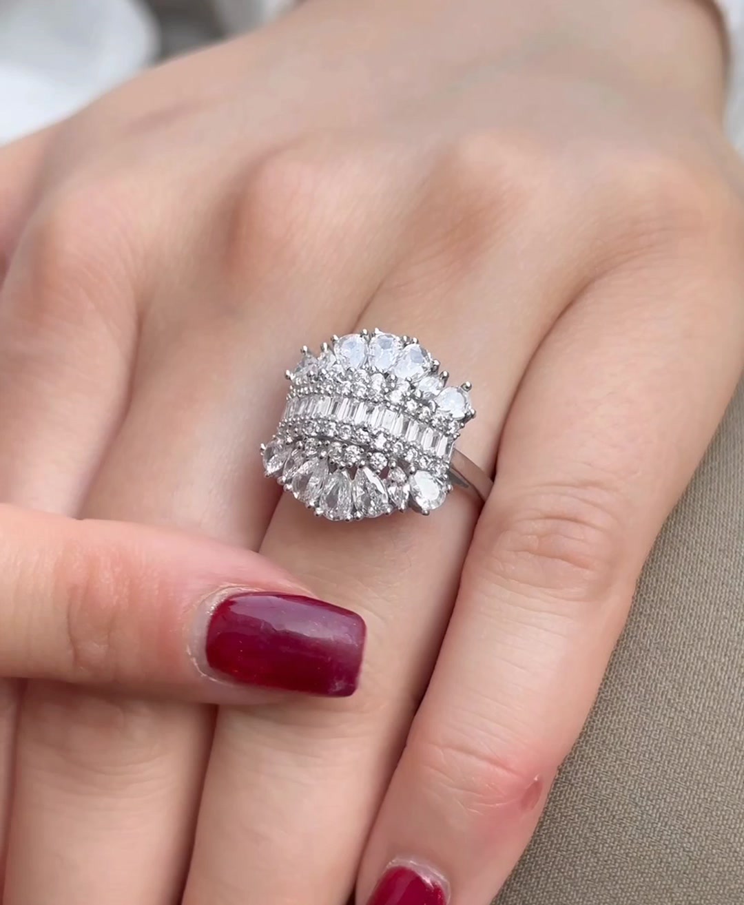 انگشتر نقره زنانه مدل مارکیز 104