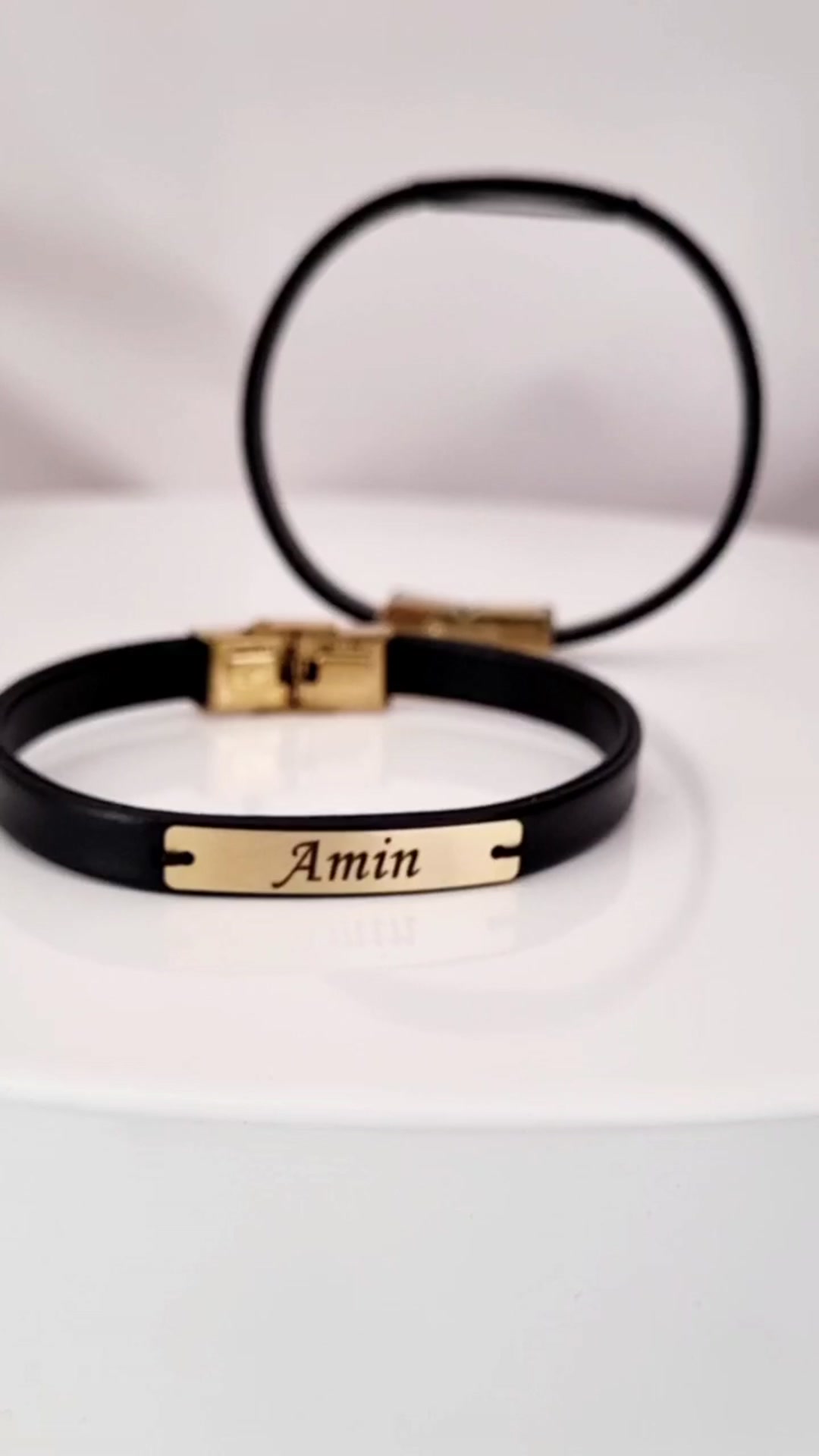 دستبند طلا 18 عیار مردانه لیردا مدل اسم امین